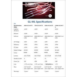 Лед бар с 2 г. гаранция GL-ML 220V OUTDOOR (Smart LED bar) - Твърда LED лента 95 см